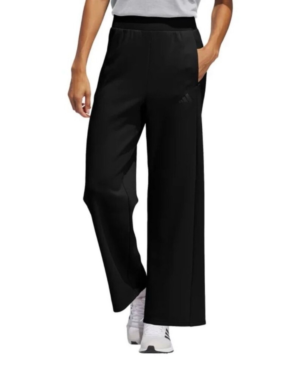 Women Adidas Black Wide Leg Pants